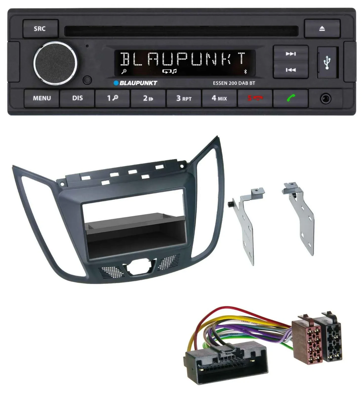 Автомагнитола для Ford C-Max/Kuga Blaupunkt USB, MP3, Bluetooth, DAB, CD темно-серая