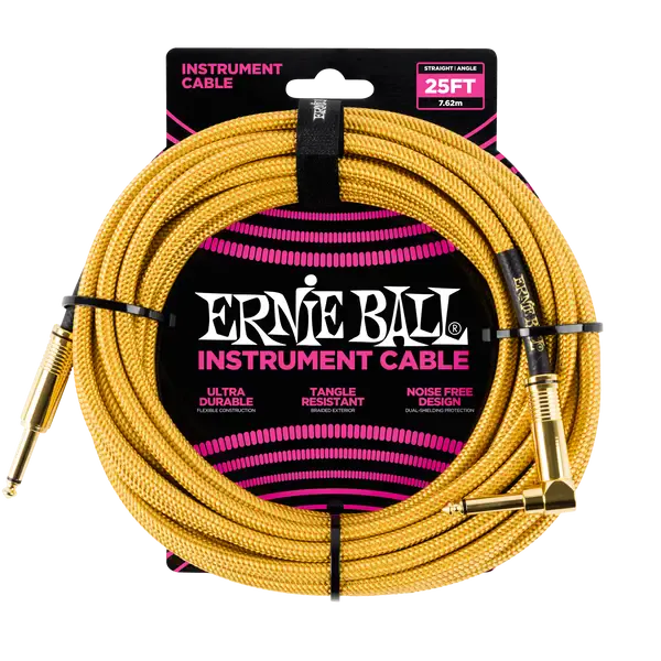 Инструментальный кабель Ernie Ball 6070 7.5м Braided Gold