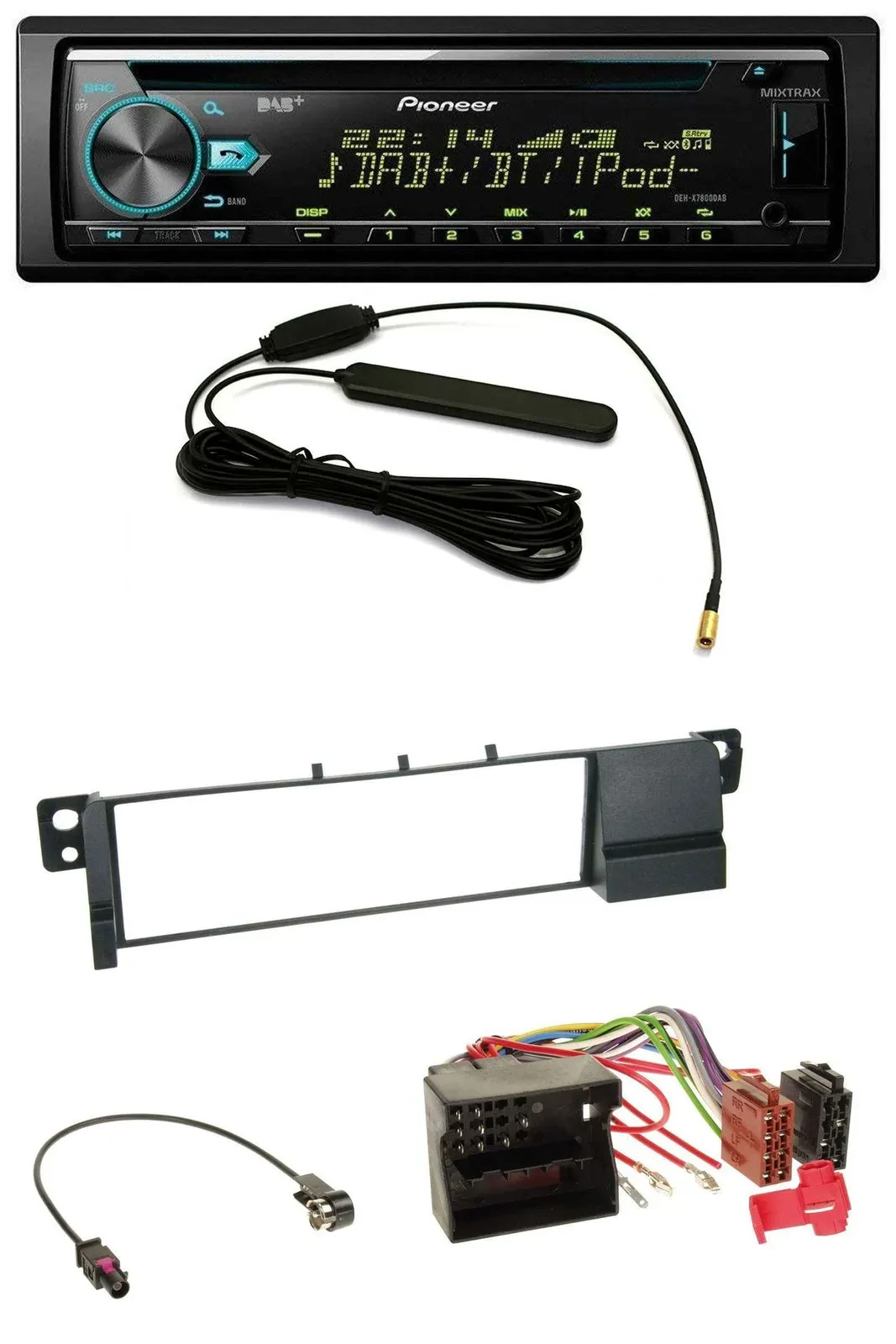 Pioneer CD MP3 AUX DAB USB Autoradio für BMW 3er E46 (Quadlock)