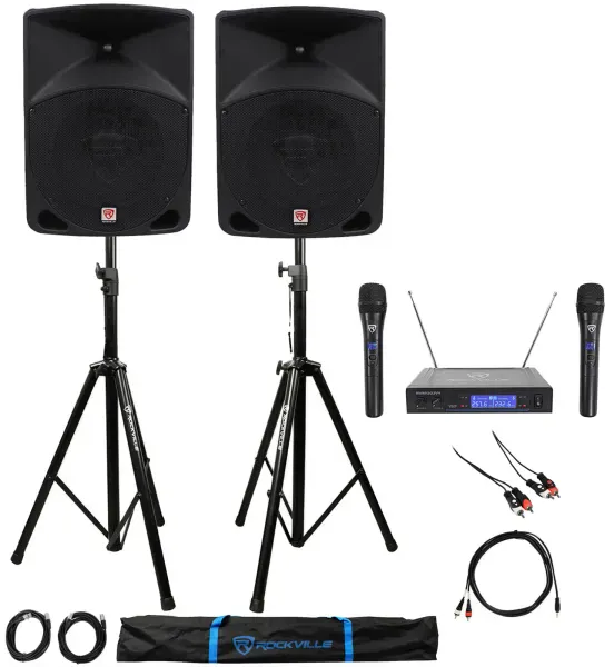 Rockville Powered Dual 10" ipad/iphone/Android/Laptop Karaoke Machine/Pro System