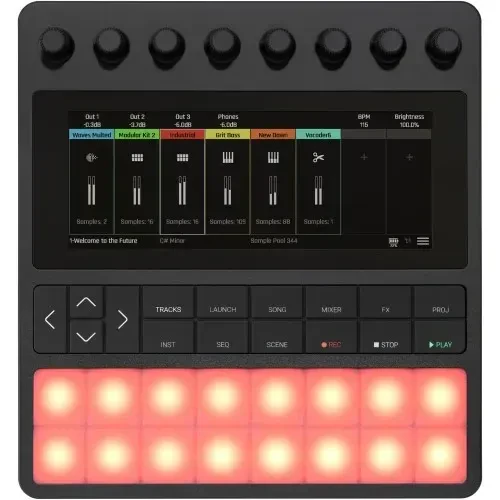 Драм-машина 1010music bento 7", 16 Pads, 8 треков, аккумулятор