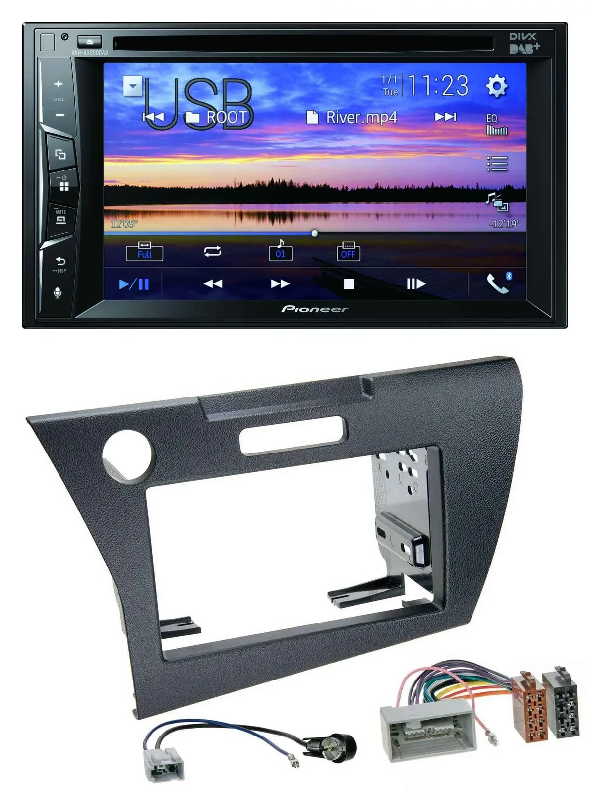 Автомагнитола для Honda CR-Z Pioneer 2-DIN Bluetooth USB DVD DAB MP3