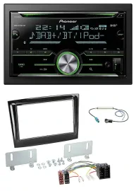 Автомагнитола Pioneer 2DIN, Bluetooth, DAB, USB, CD, для Fiat Doblo (с 2015), цвет: чёрный (piano black)