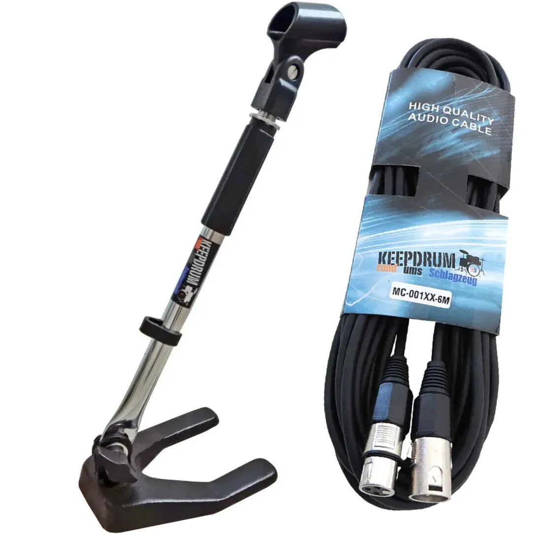 Стойка для микрофона keepdrum MS037 Black с кабелем
