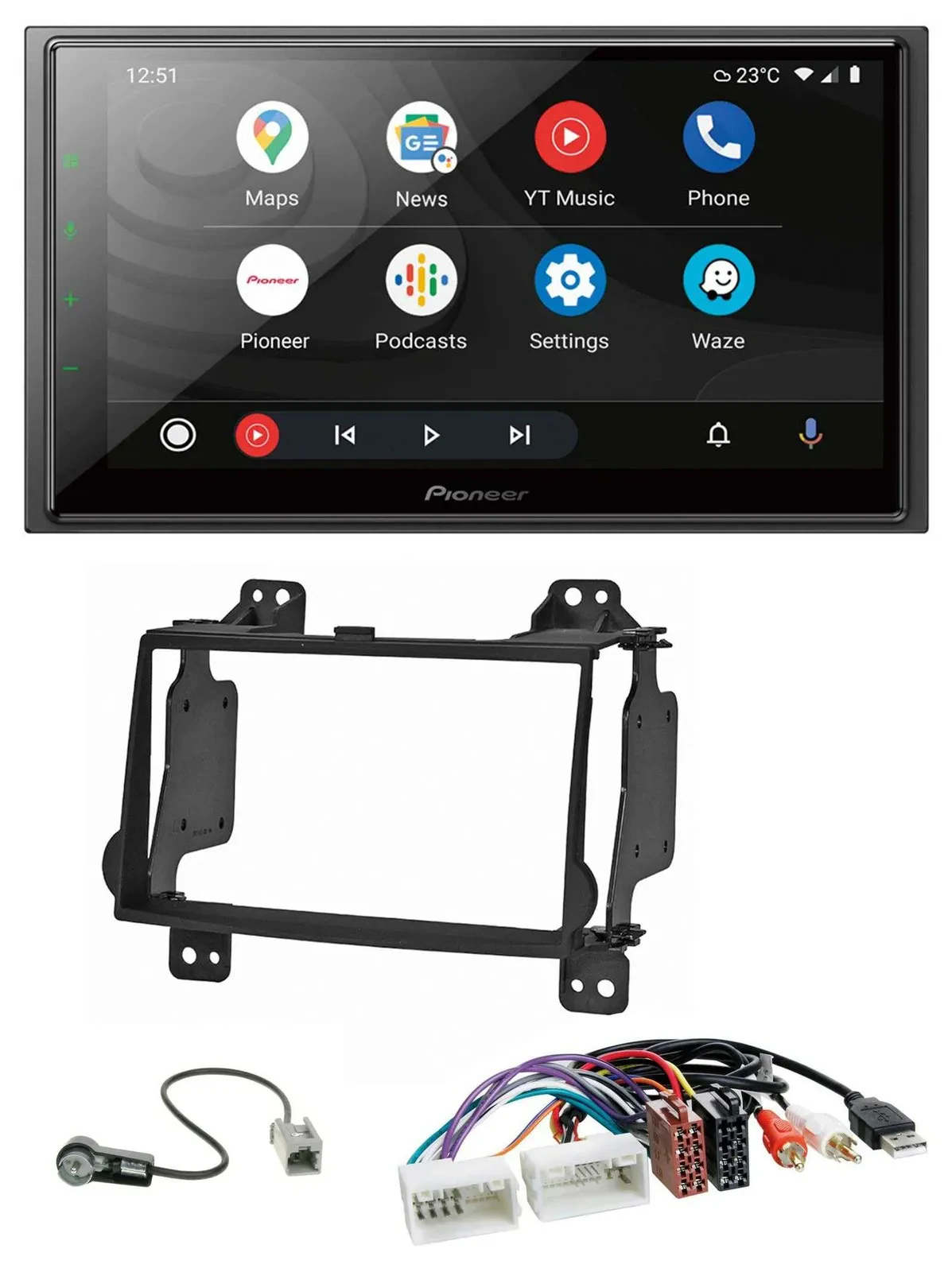 Pioneer USB 2DIN DAB MP3 Bluetooth Autoradio für Hyundai H1 08-15 Aux-Eing. USB