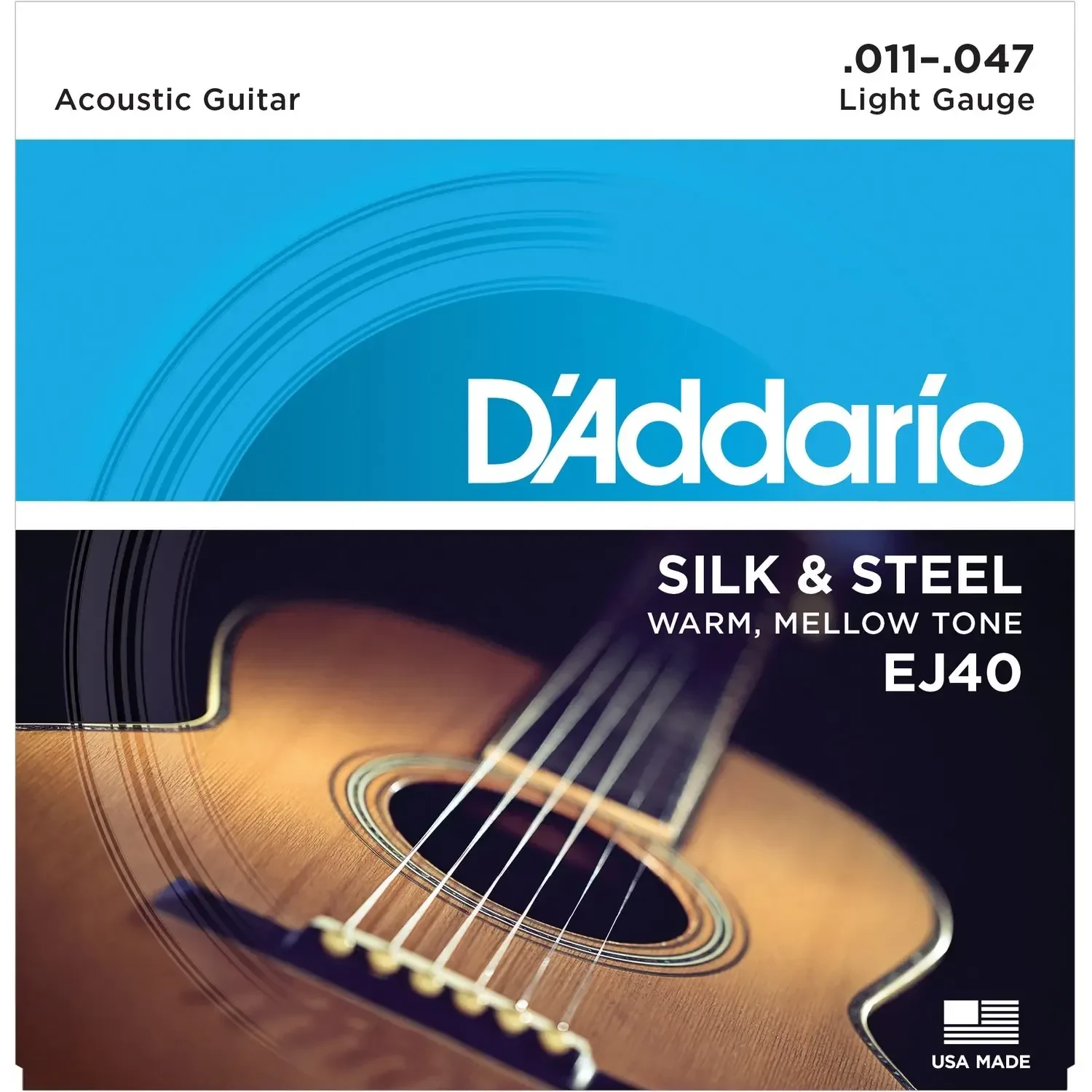 Струны для акустической гитары D'Addario EJ40 11-47, бронза фосфорная