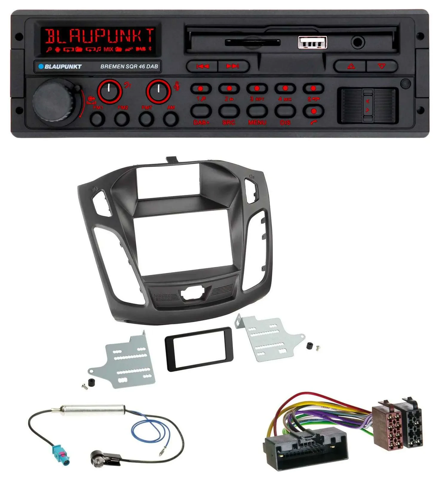 Blaupunkt SD MP3 USB Bluetooth DAB Autoradio für Ford Focus (DYB, 2011-2014)