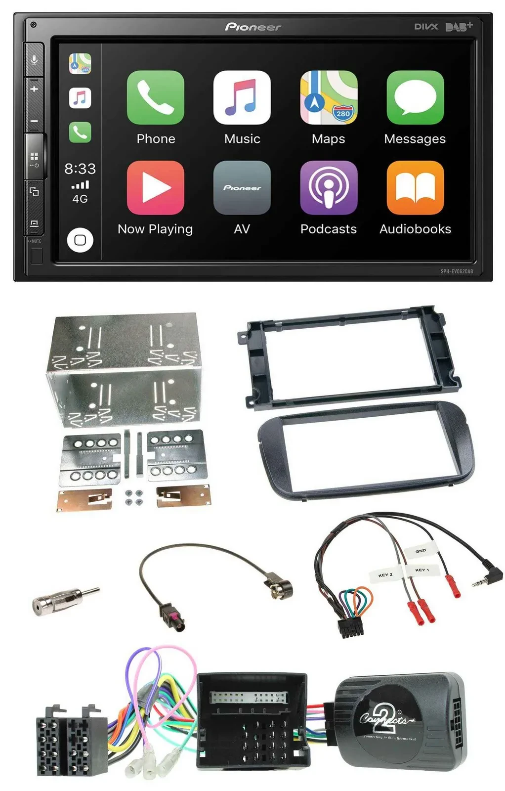 Pioneer USB Lenkrad DAB 2DIN Bluetooth Autoradio für Ford S-Max Mondeo Profi sch