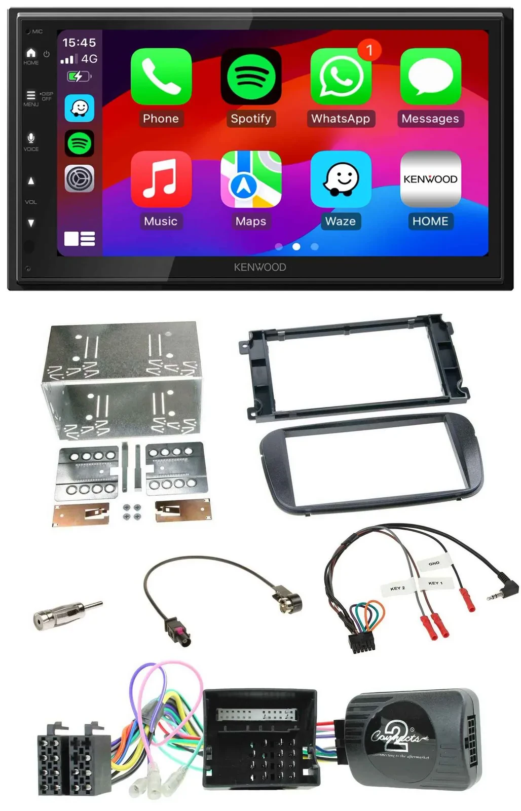 Автомагнитола Kenwood 2-DIN, DAB, Bluetooth, USB, для Ford C‑Max/Galaxy/Focus