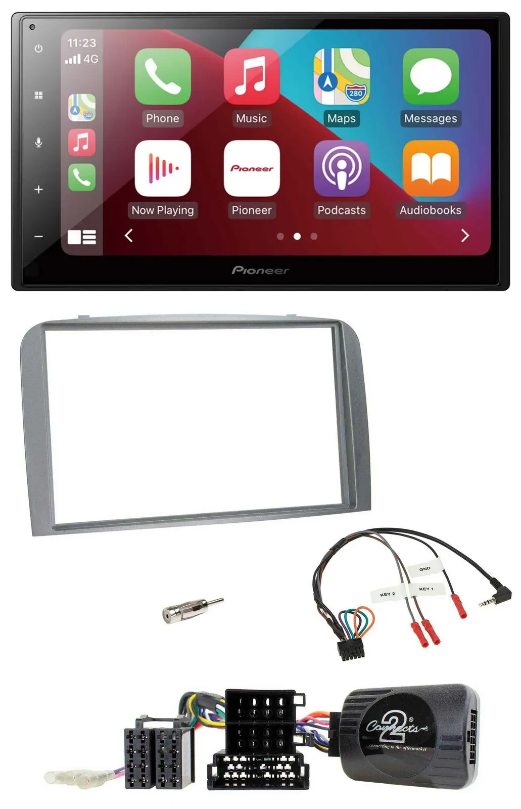 Pioneer USB Lenkrad DAB 2DIN Bluetooth Autoradio für Alfa Romeo 147 GT 2007-2010