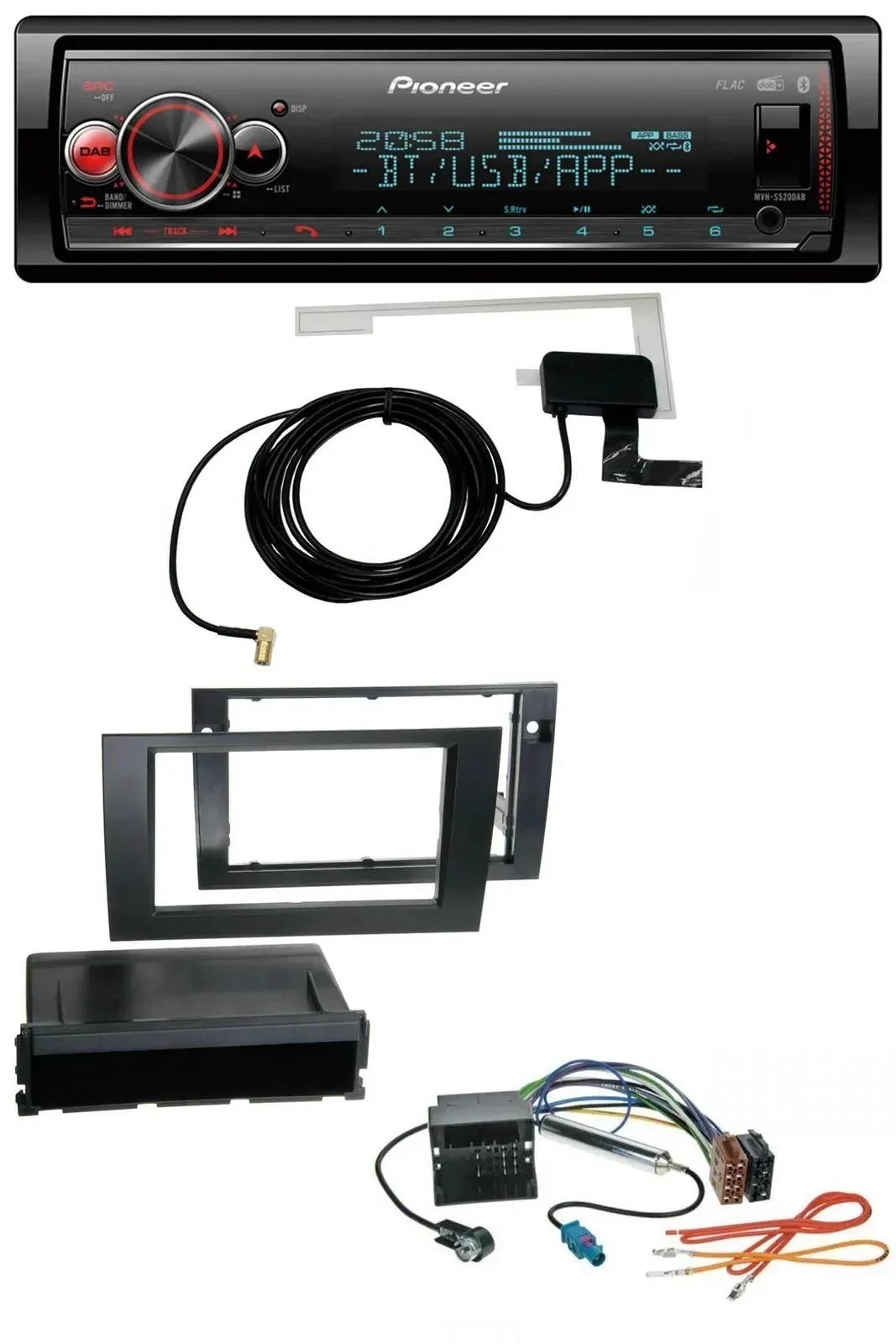 Автомагнитола для Audi A4 (2001–2008) Pioneer Bluetooth, DAB, USB, MP3, Symphony Quadlock