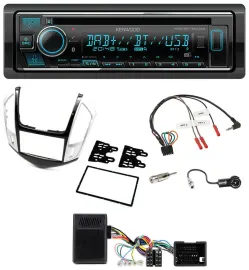 Kenwood Lenkrad Bluetooth DAB USB CD Autoradio für Chevrolet Cruze 2011-2016 sil
