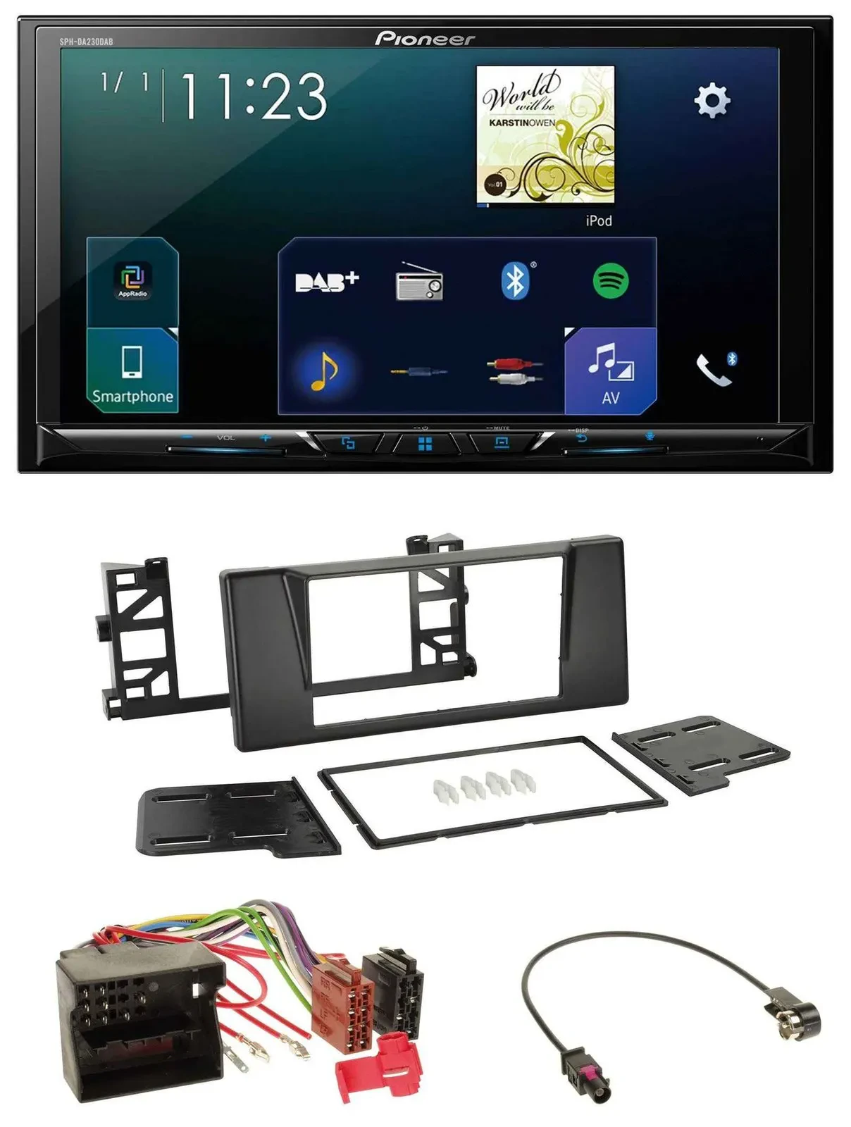 Pioneer MP3 Bluetooth USB 2DIN DAB Autoradio für BMW 5er E39 X5 Quadlock