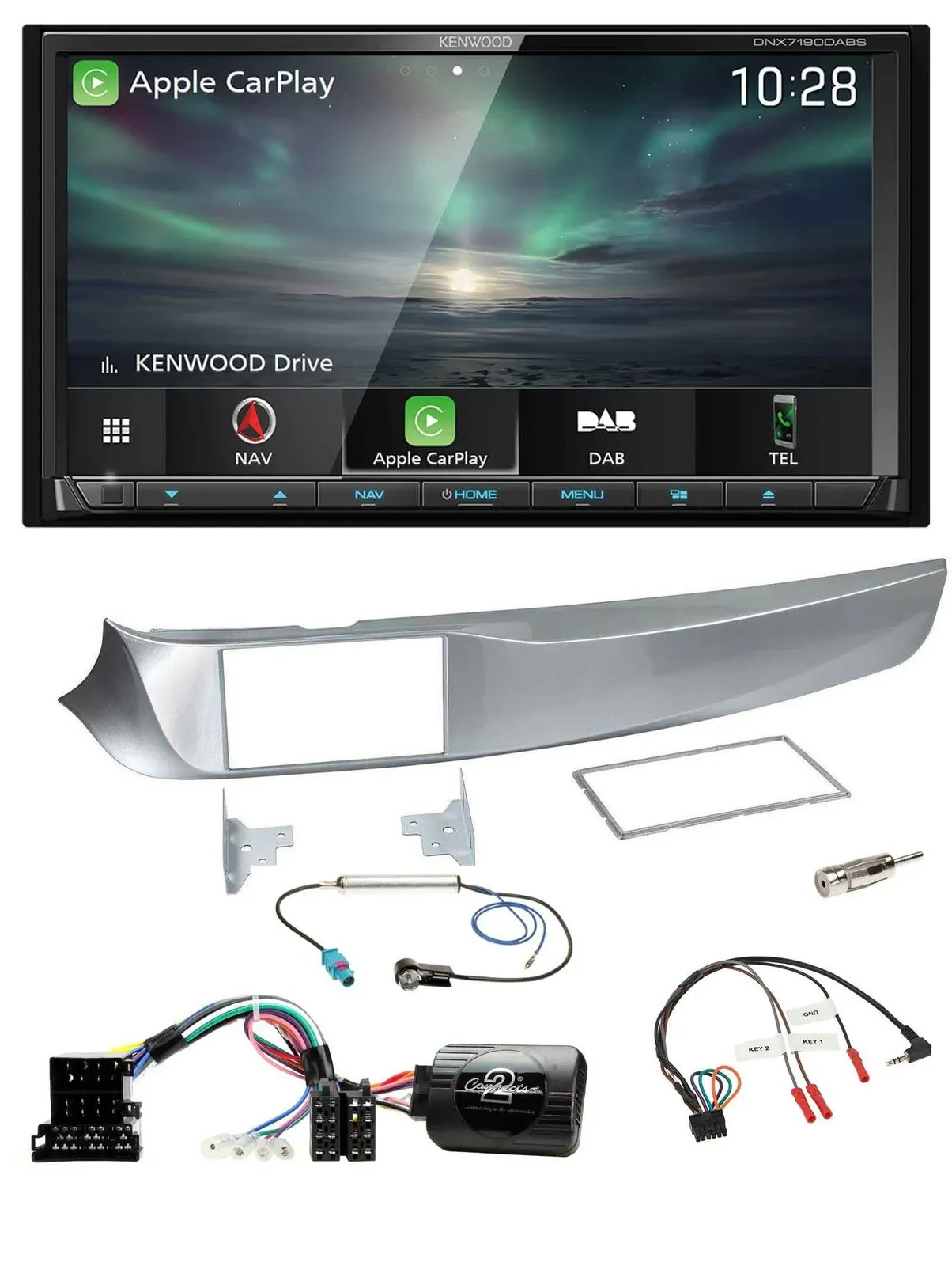 Kenwood Bluetooth USB 2DIN Lenkrad TMC DAB Navigation für Alfa Giulietta 2010-20