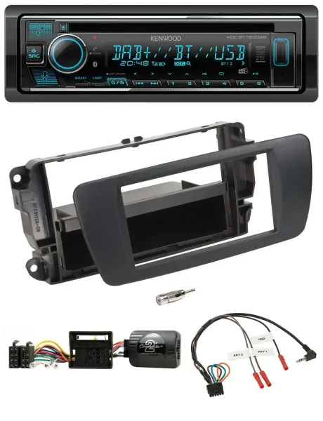 Kenwood Lenkrad Bluetooth DAB USB CD Autoradio für Seat Ibiza nitschwarz