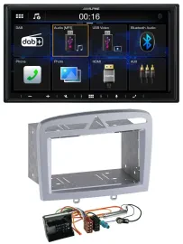 Alpine Bluetooth 2DIN MP3 DAB USB Autoradio für Peugeot 308 09-13 warmsilber