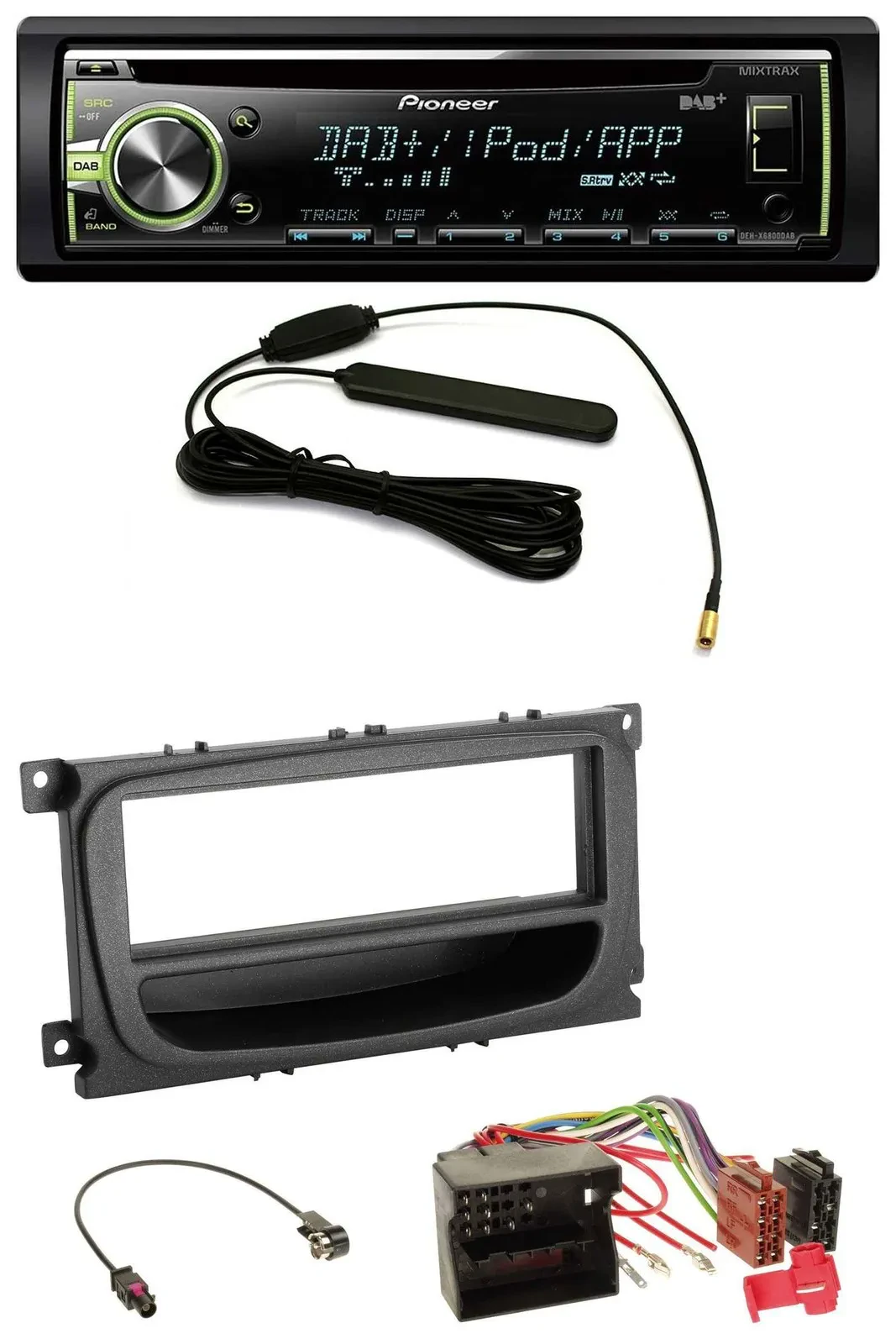 Pioneer MP3 USB CD DAB AUX Autoradio für Ford C-Max Focus Galaxy ab 2007 Ablagef