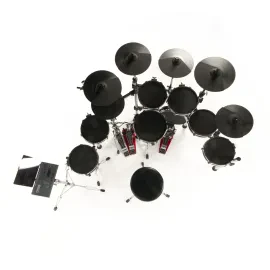 Fame Hybrid Pro XT E-Drum Set Bundle, Mesh Pads, 3-Zonen, 15 Trigger, 80 Kits