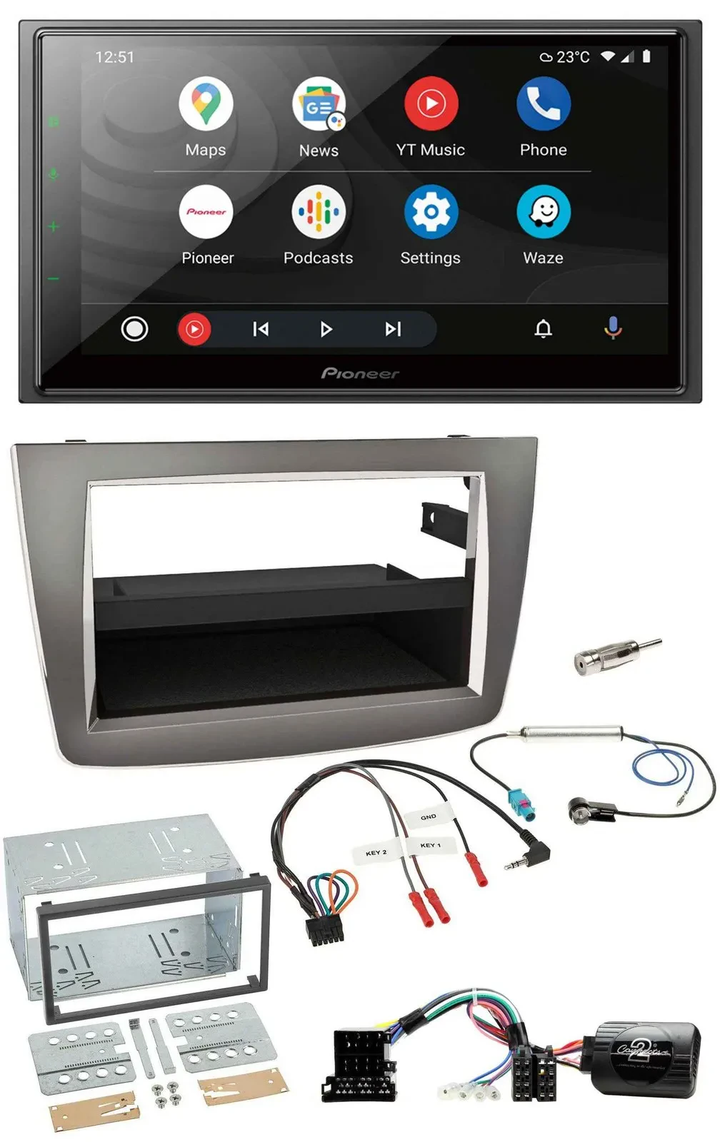 Pioneer USB 2DIN DAB Lenkrad Bluetooth Autoradio für Alfa Romeo Mito 2008-2014 s