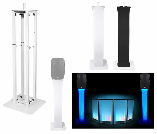 (1) Rockville White Adjustable Totem Stand For Rockville SPGN158 15" Speaker