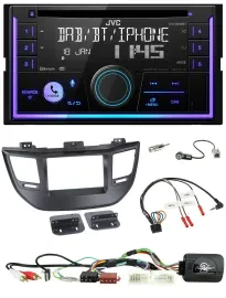 Автомагнитола для Hyundai Tucson (2015–2020) JVC 2 DIN, CD, DAB, Bluetooth, USB, черный