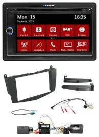 Blaupunkt 2DIN USB DAB Lenkrad Bluetooth TMC Navigation für Mercedes C W204 Akti