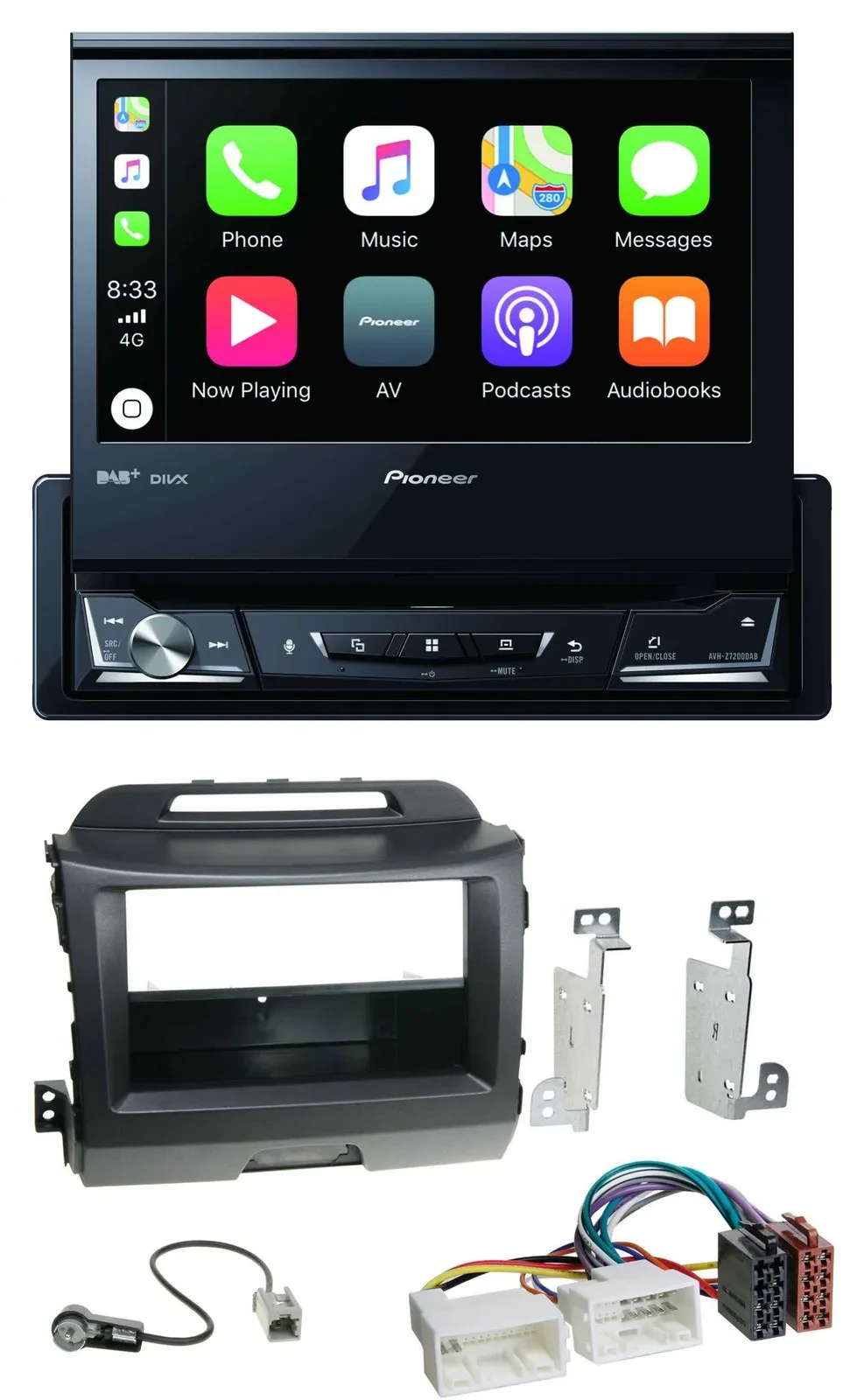 Pioneer DVD Bluetooth DAB USB MP3 Autoradio für Kia Sportage 3 SL 10-15 schwarz