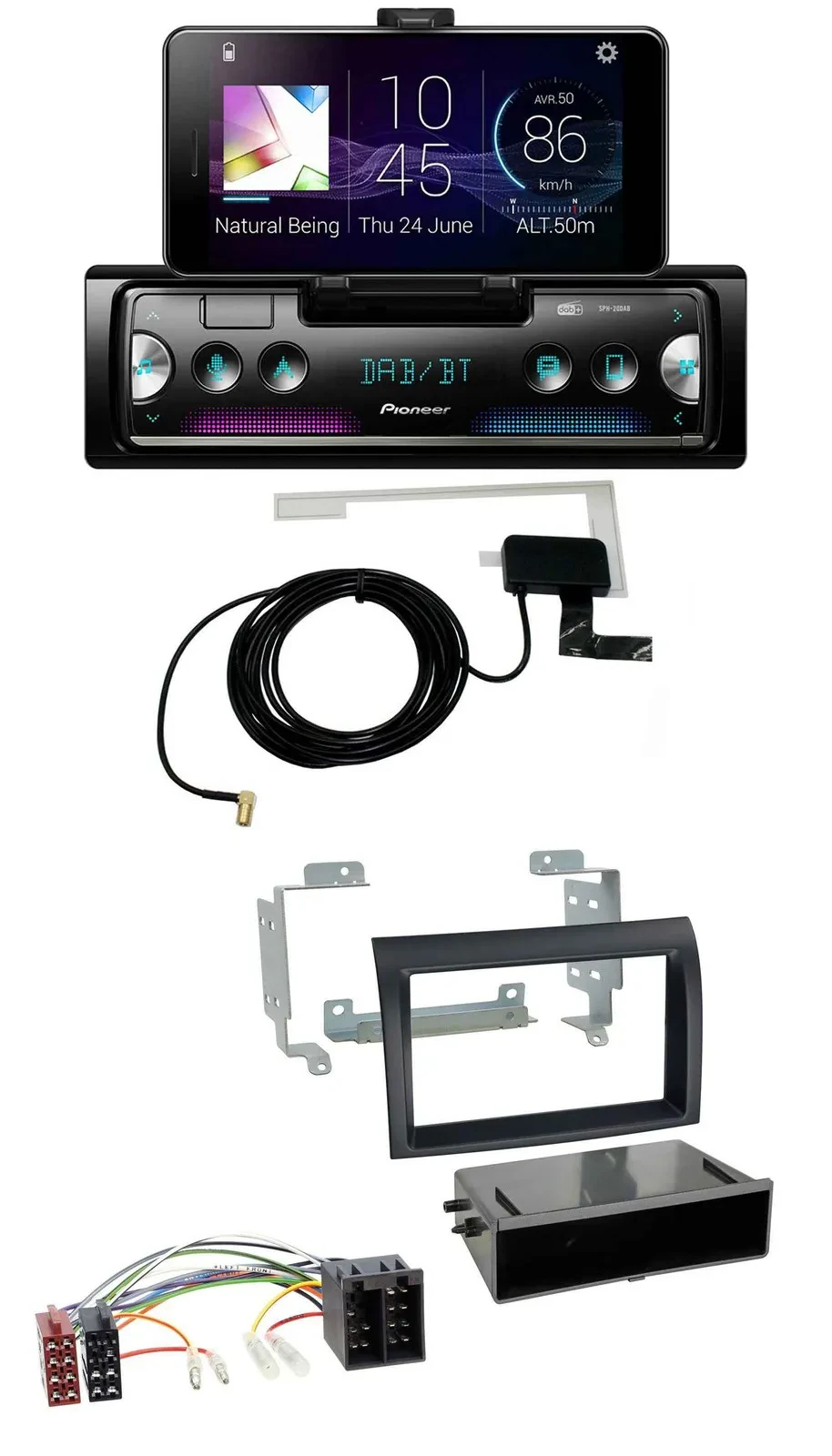 Автомагнитола для Fiat Ducato (2006–2010) Pioneer DAB, Bluetooth, MP3, USB черная