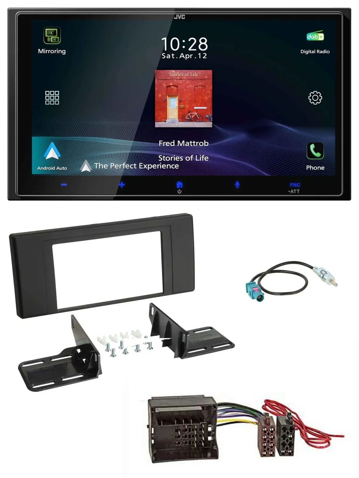 JVC USB Bluetooth 2DIN DAB MP3 Autoradio für Land Rover Range Rover Vogue L322 2