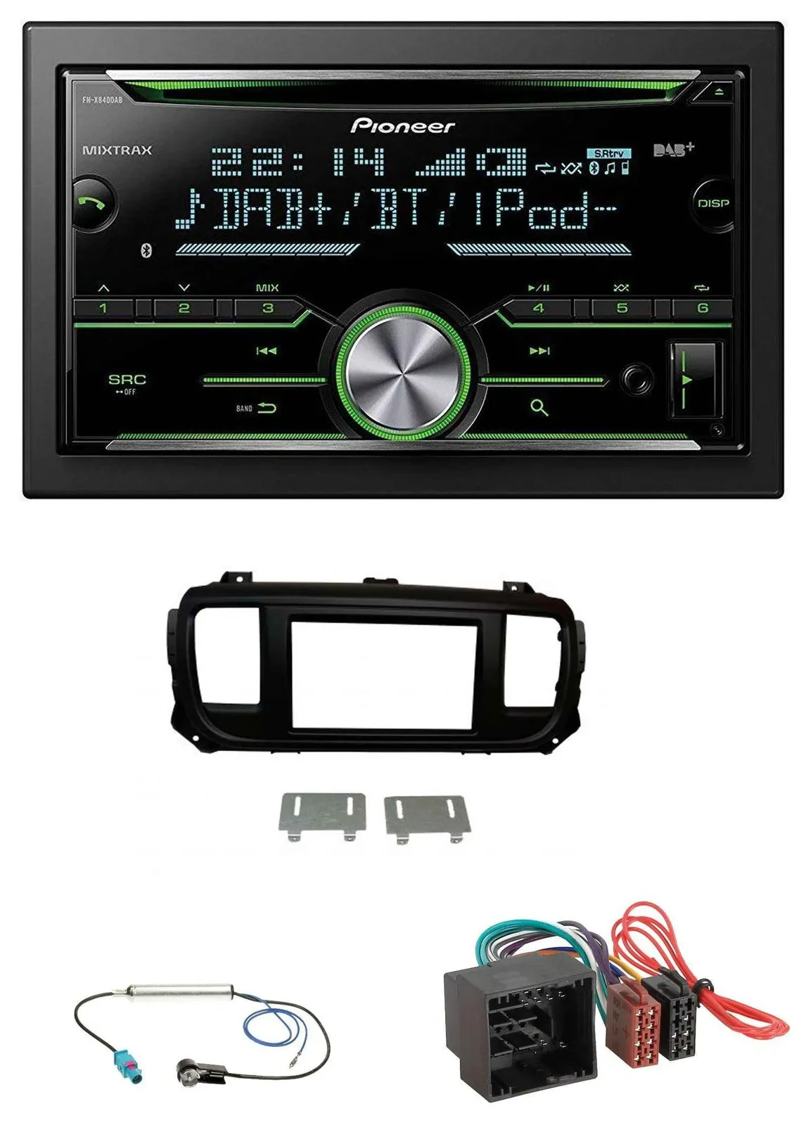 Pioneer Bluetooth MP3 DAB 2DIN USB CD Autoradio für Citroen Jumpy Spacetourer ab
