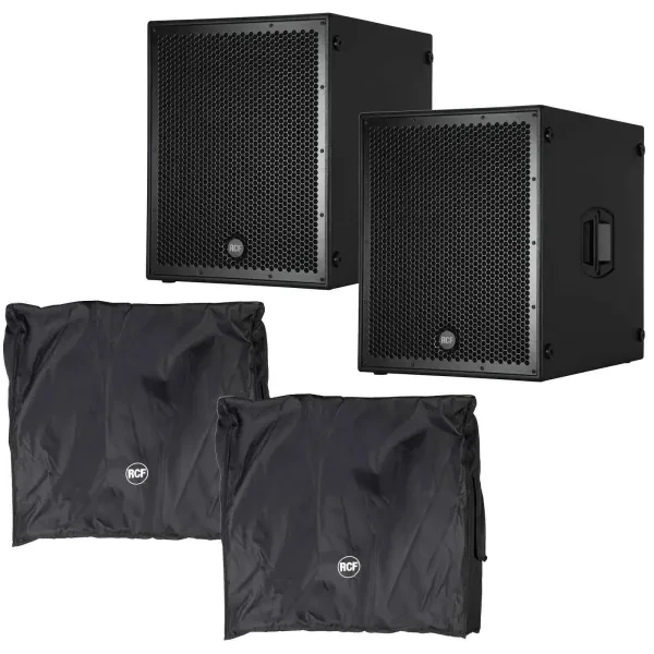 RCF SUB 8004-AS 18" 2500 Watt Active High Power Subwoofers Subs w Covers Pair