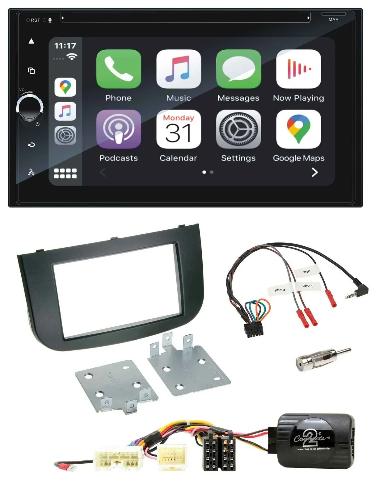 Blaupunkt USB DAB Bluetooth 2DIN TMC Lenkrad Navigation für Mitsubishi Colt 2008