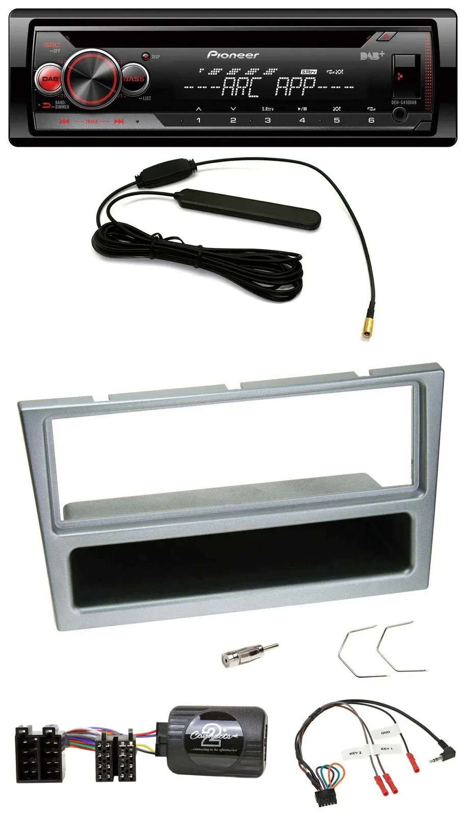 Pioneer CD USB Lenkrad DAB MP3 Autoradio für Opel Corsa C 2000-2004 silber