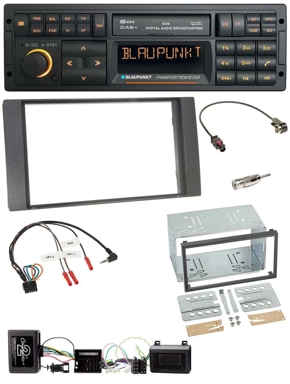 Blaupunkt USB DAB SD Lenkrad Bluetooth Autoradio für Ford Kuga 2008-2012 anthraz