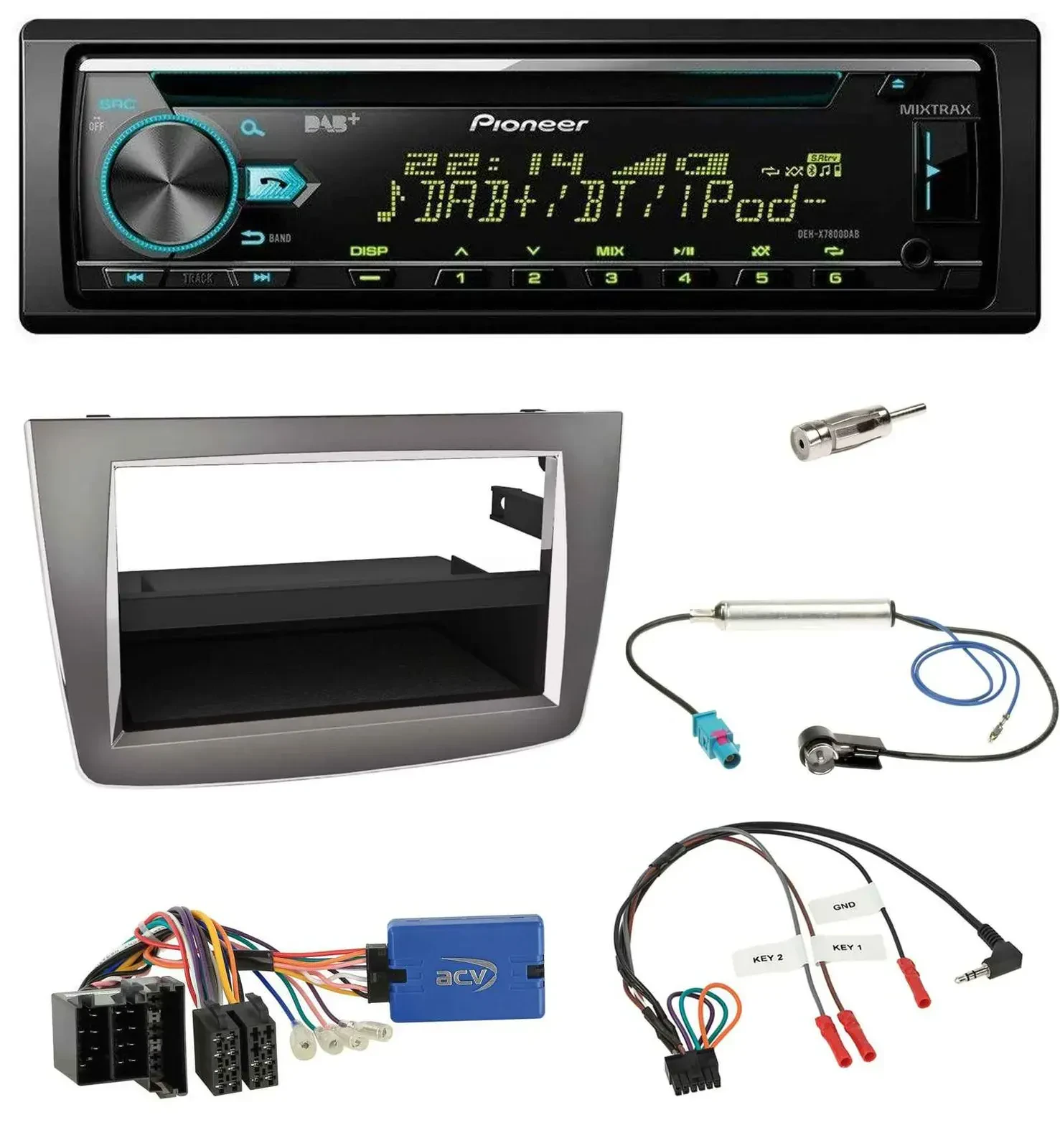 Автомагнитола Pioneer DAB, CD, USB, Bluetooth для Alfa Romeo Mito 955 (2013–2018), ISO