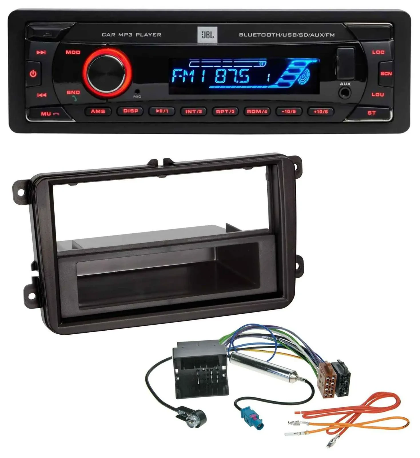 JBL AUX MP3 USB Bluetooth SD Autoradio für Skoda Praktik / Superb / Yeti