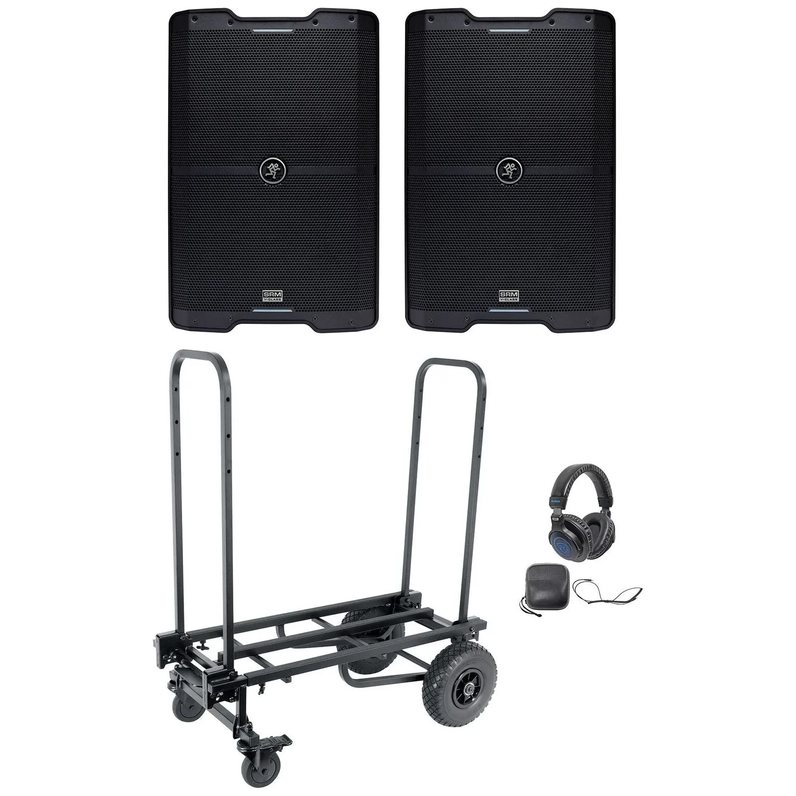 Активная акустическая система для PA/DJ Mackie SRM210 V-Class 10" 2000W (набор, пара) с Rock Cart Pro и наушниками DJ1500