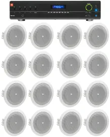 Потолочная акустика JBL 8124 White с усилителем (16 штук)