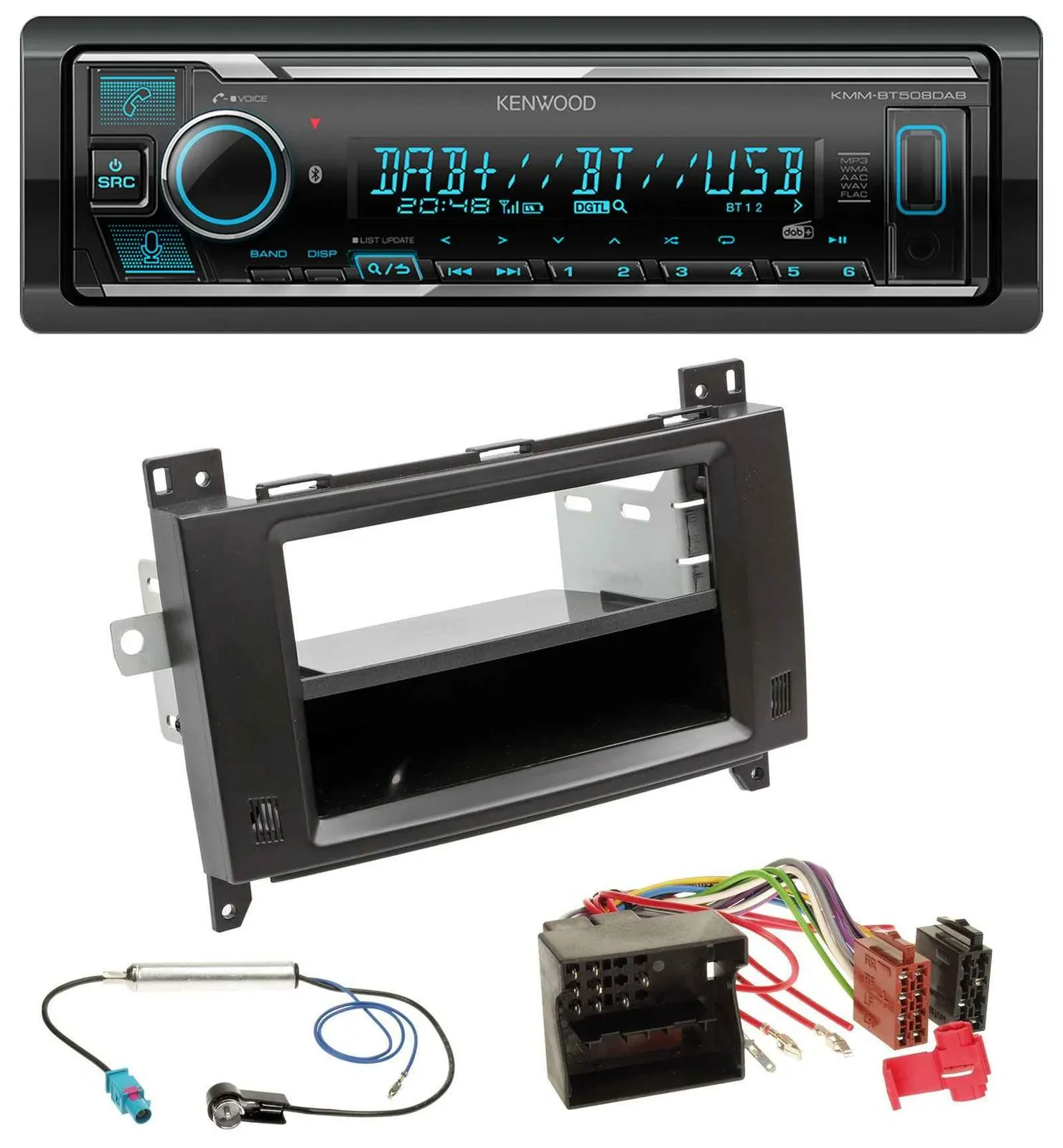 Kenwood Bluetooth MP3 DAB USB Autoradio für Mercedes Viano Vito 06-14 schwarz
