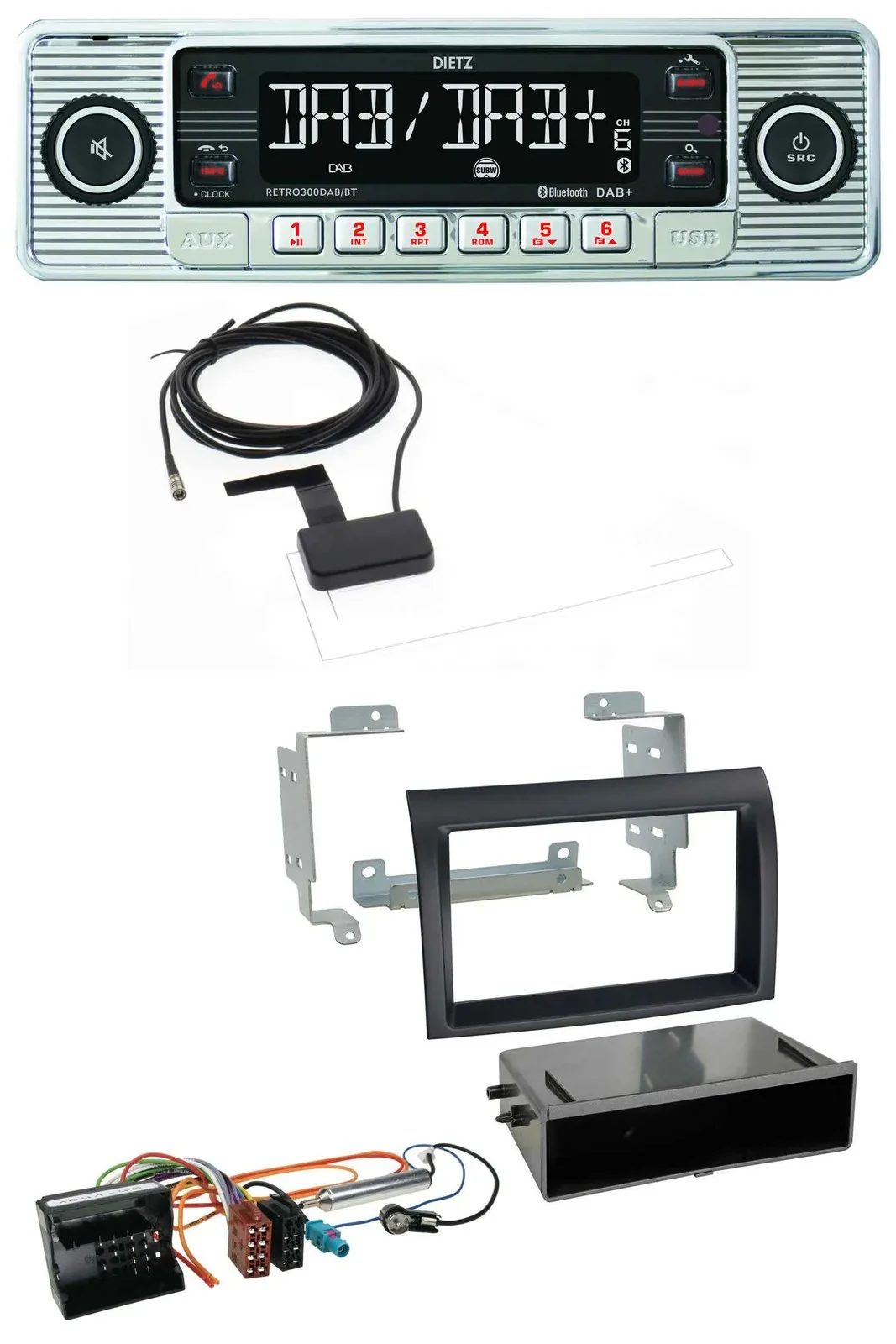 Dietz Bluetooth USB MP3 DAB Autoradio für Citroen Jumper Quadlock 06-11 schwarz