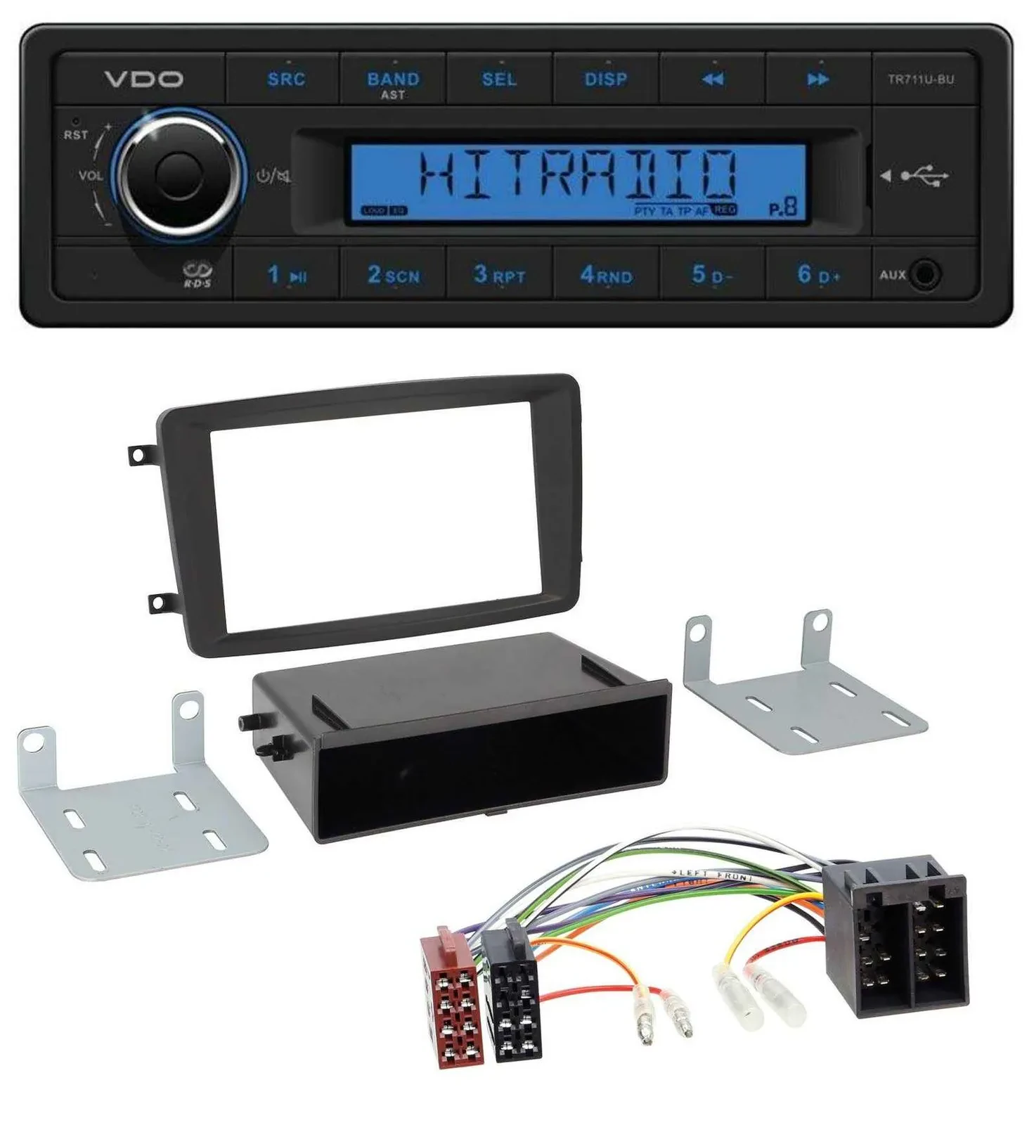 VDO AUX 1DIN MP3 USB Autoradio für Mercedes C-Klasse CLK Vito Viano