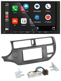 JBL USB 2DIN MP3 Bluetooth AUX Autoradio für Kia Rio UB 11-14 anthrazit
