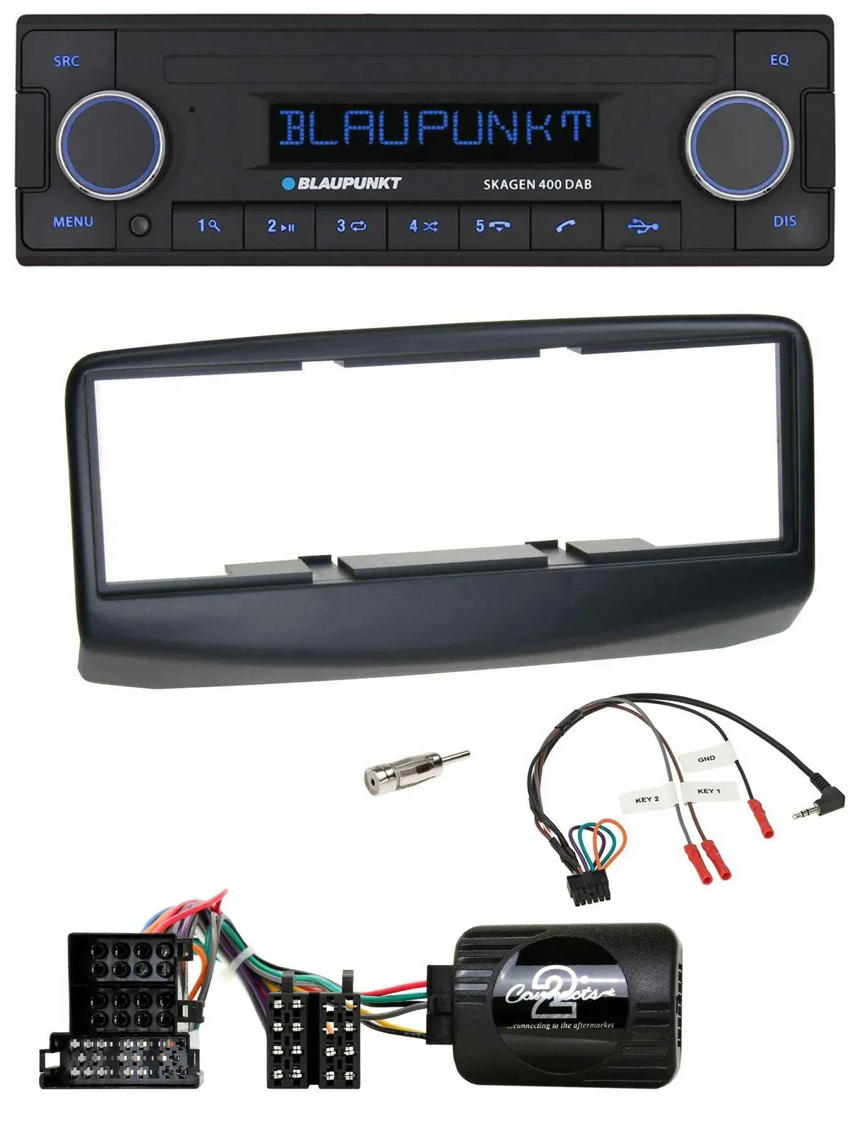 Автомагнитола для Fiat Multipla 2006–2010 Blaupunkt DAB, USB, Bluetooth, управление с руля