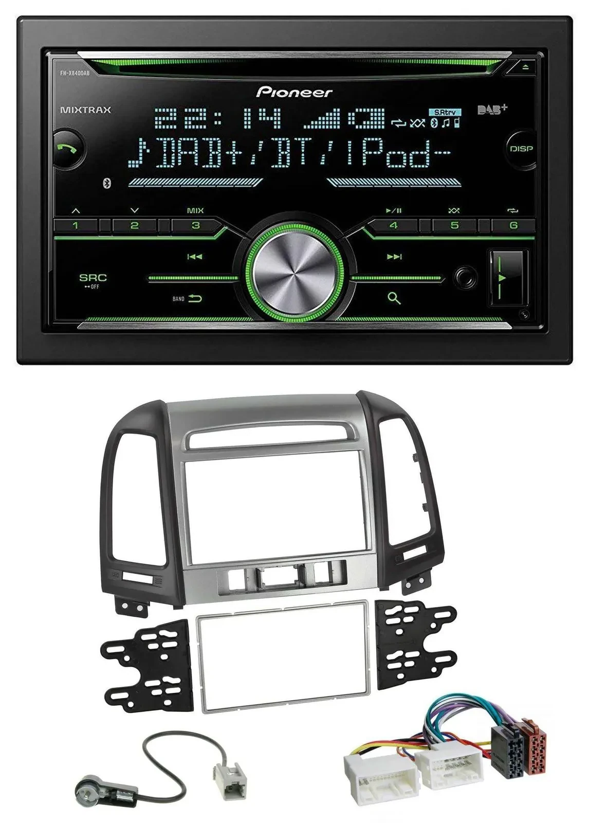 Pioneer Bluetooth MP3 DAB 2DIN USB CD Autoradio für Hyundai Santa Fe 3 Schalter