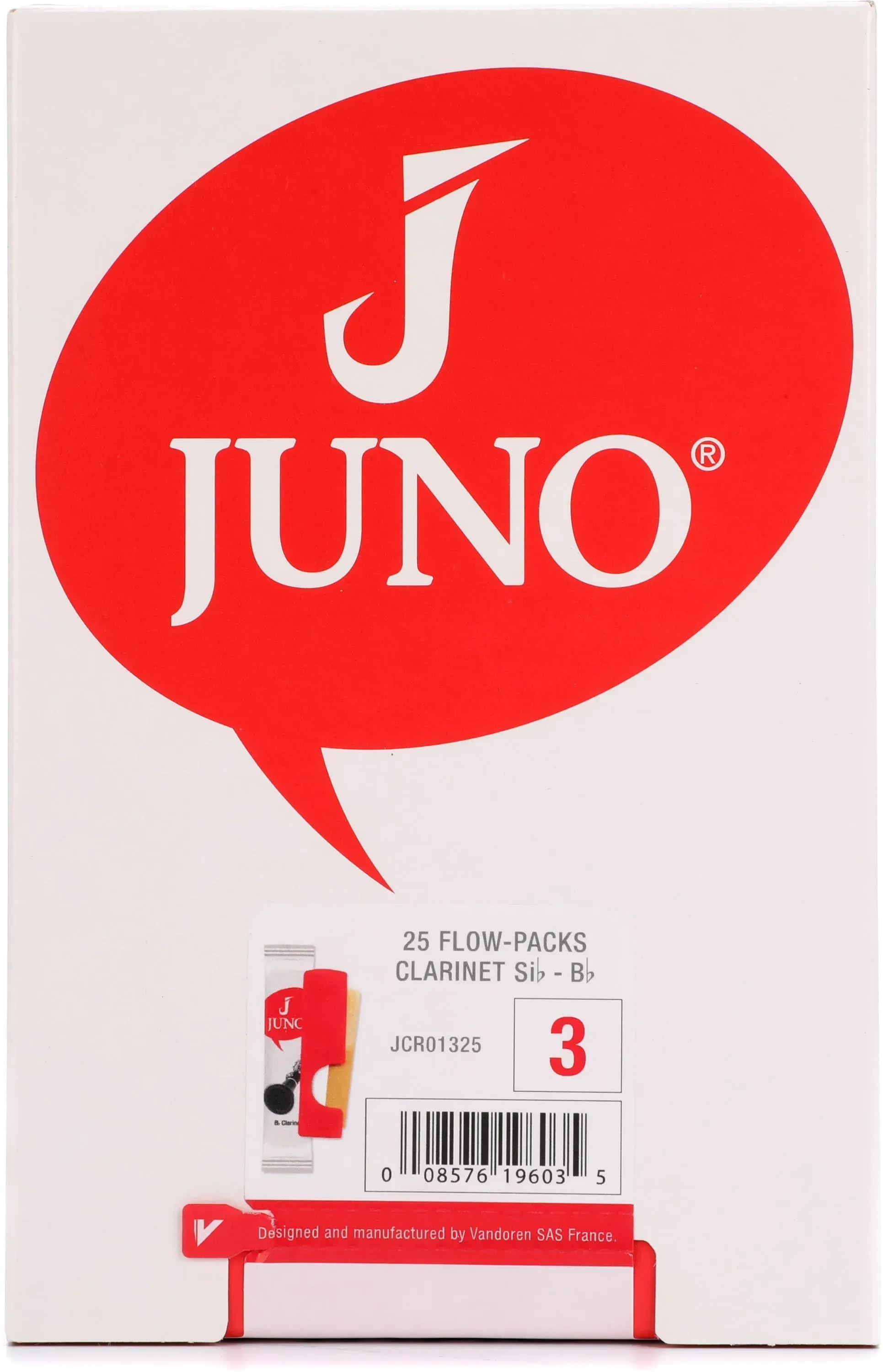 Трость для кларнета Vandoren JCR01325 JUNO Bb 3.0 (25 штук)