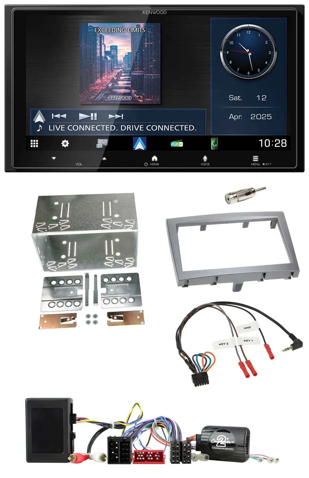 Kenwood Bluetooth 2DIN USB DAB Lenkrad Autoradio für Porsche 911 Boxster Cayman