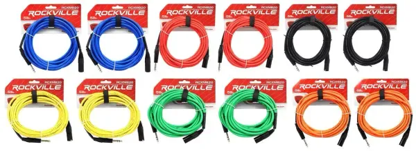 Коммутационный кабель Rockville RCXMB20 Multicolor 6.1 м (12 штук)