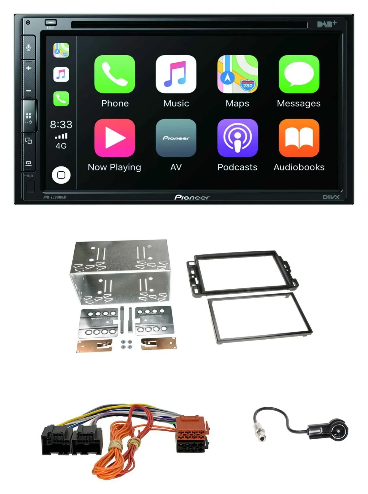 Автомагнитола Pioneer 2DIN, DVD, MP3, DAB, Bluetooth, USB для Cadillac BLS (2006–2010)