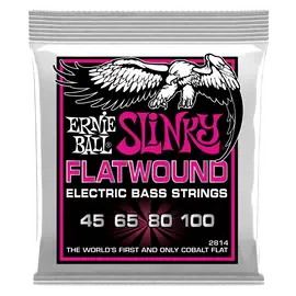 Струны для бас-гитары Ernie Ball 2814 Super Slinky Flatwound Bass 45-100