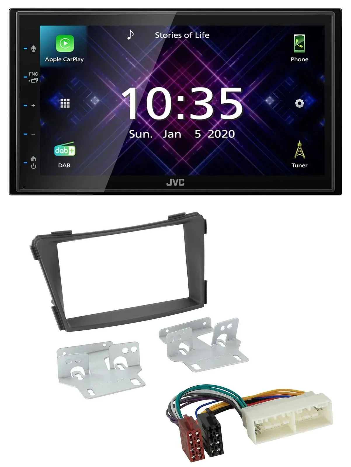 JVC DAB 2DIN MP3 Bluetooth USB Autoradio für Hyundai i40 Typ VF ab 2016 schwarz